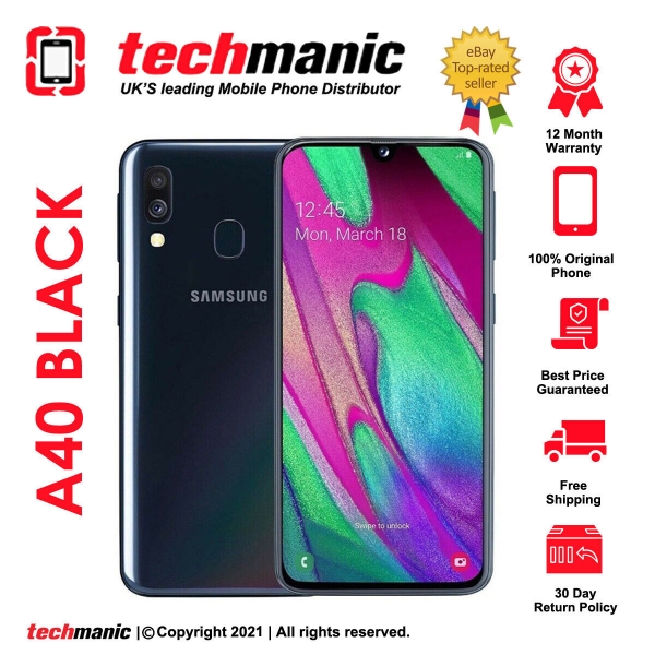 Samsung Galaxy A40 (Dual Sim) – 64 GB – Smartphone schwarz (entsperrt) – Klasse A