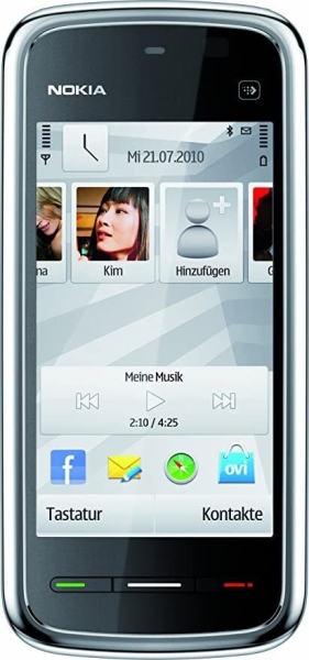 BRANDNEU CHROM NOKIA 5230 ENTSPERRTES TELEFON – NAVI EDITION – 3G – 2MP KAMERA