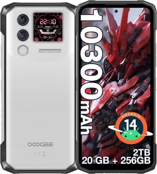 DOOGEE Blade10 Max, 10300mAh Rugged Smartphone, 20GB+256GB/2TB, 1,54″ Back & 14