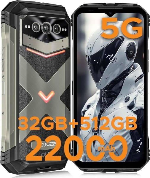 Doogee V Max Pro Rugged Smartphone 5G, 22000mAh/33W, 512GB/TF 2TB